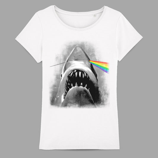 Shark with Rainbow Beam Graphic T-Shirt