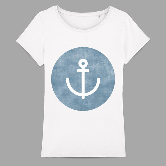 Blue Circle Anchor Graphic Printed T-Shirt Product