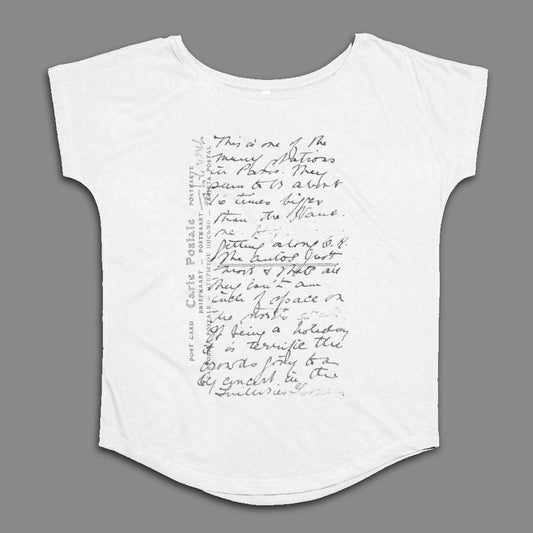 Handwritten Script Print Casual Short Sleeve Top