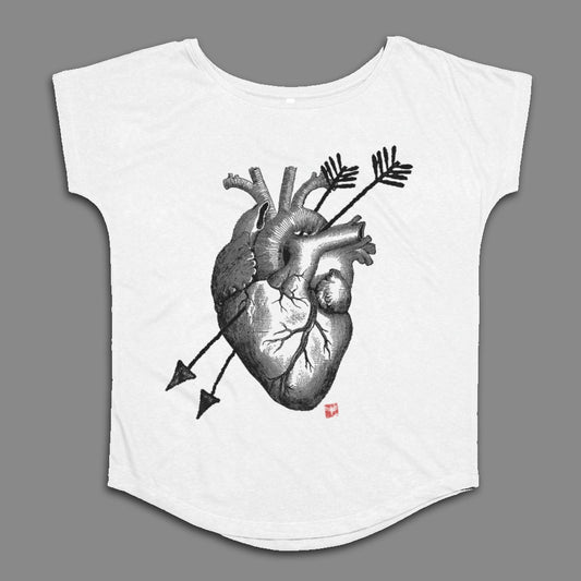 Anatomical Heart with Arrows Graphic Tee