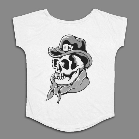 Skeleton Cowboy Hat Skull Bandana Graphic T-shirt
