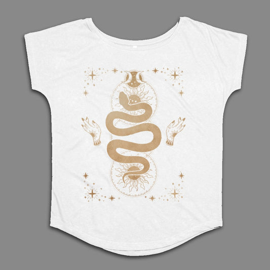 Mystical Snake and Sun Graphic T-Shirt