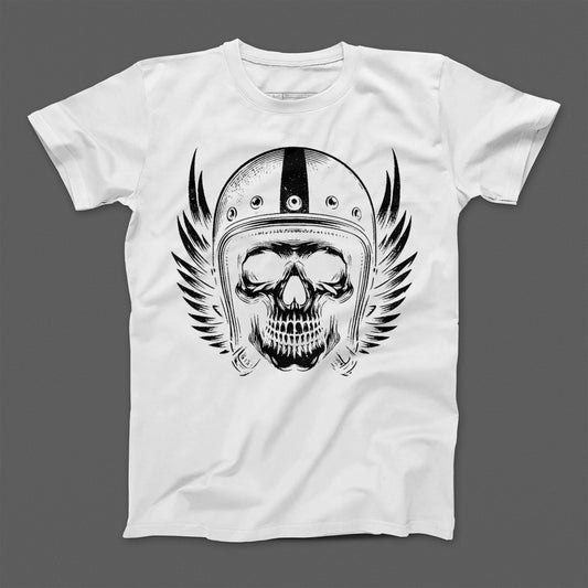 Rock and Roll Skeleton with Helmet Graphic Tee