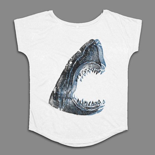 Shark Design Graphic Tee with Wide Open Jaws Shirt