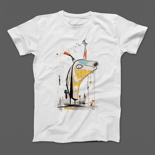 Abstract Art Design White Comfortable T-shirt Product