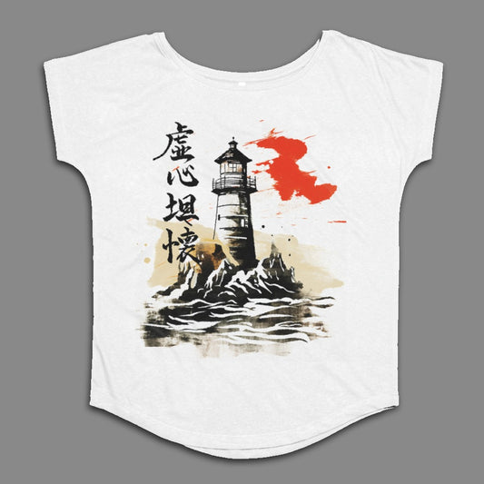 Artistic Lighthouse and Calligraphy Design Shirt