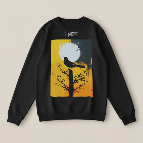 Moonlit Crow on Tree Artistic Sweatshirt Product