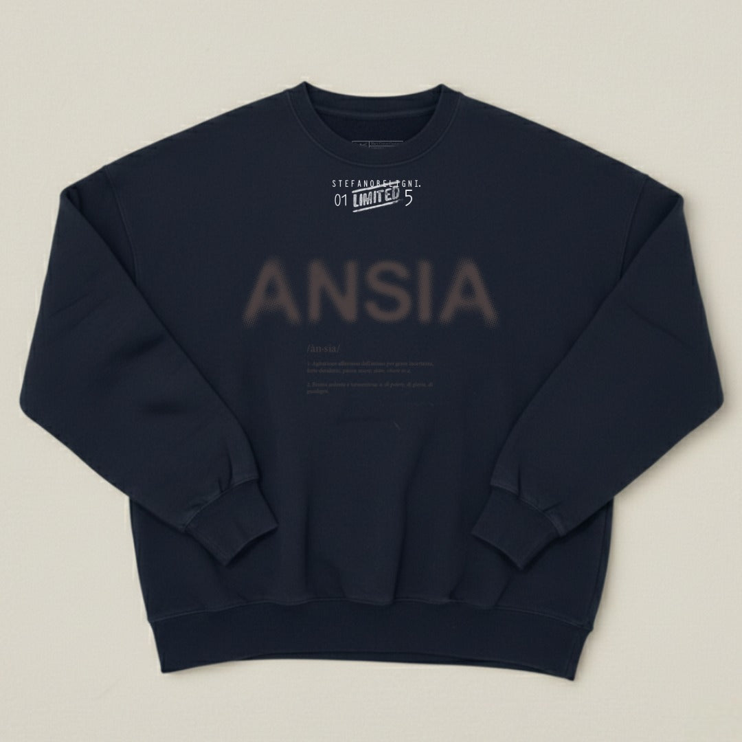 ANSIA Limited Edition Black Crewneck Sweatshirt