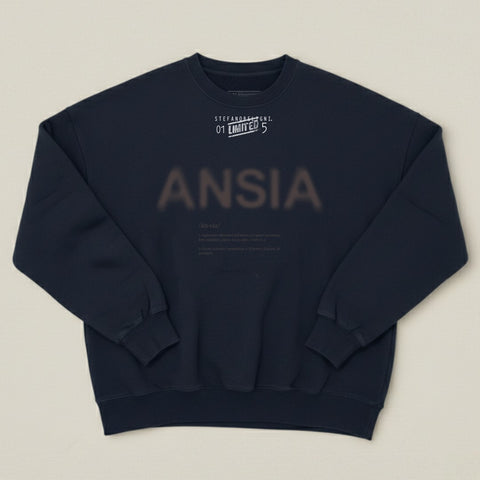 ANSIA Limited Edition Black Crewneck Sweatshirt