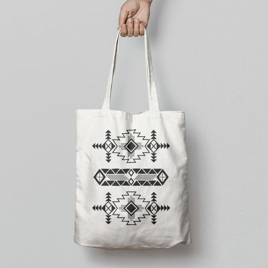 Stylish Tote Bag with Geometric Pattern Design