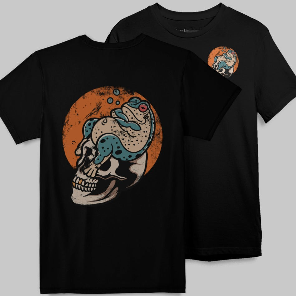 Vintage Skull and Serpent Graphic Tee