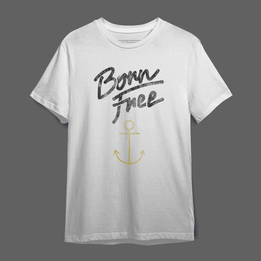 Born Free Anchor Design Graphic T-shirt