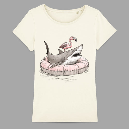 Shark and Flamingo Graphic T-Shirt