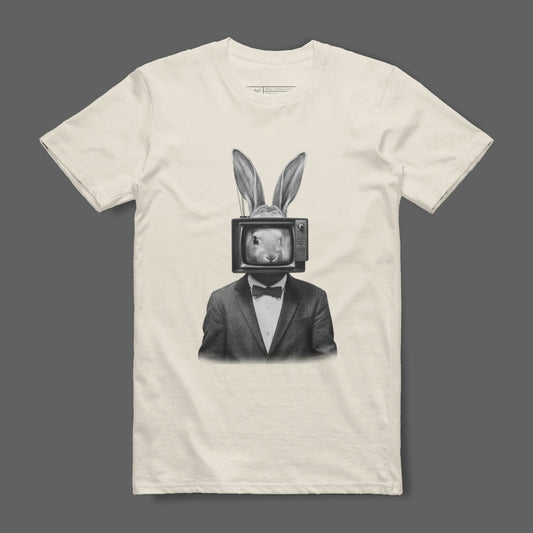 Rabbit with Television Head Graphic T-shirt product