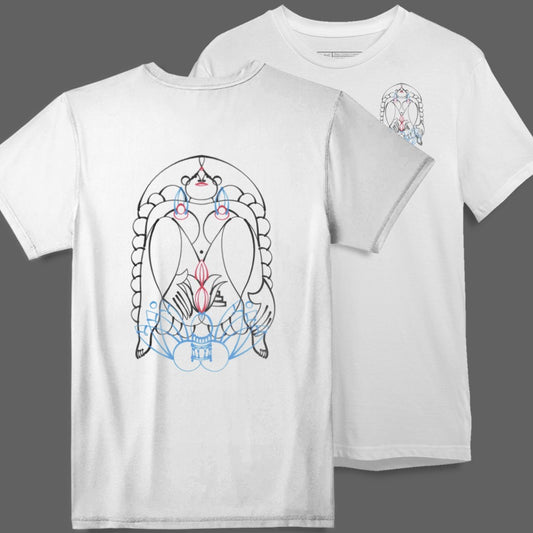 Abstract Geometric Pattern White T-Shirt Design