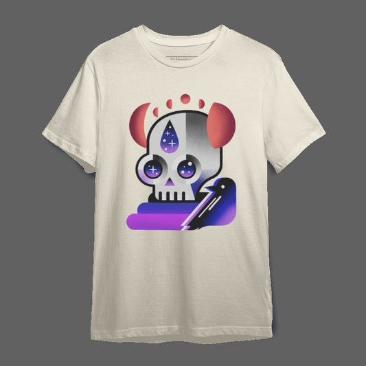 Unique Skull and Raven Graphic T-Shirt Product