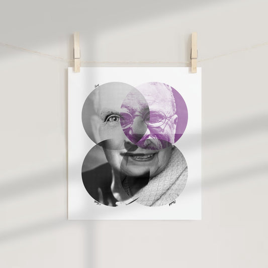 Layered Transparent Faces Artistic Poster