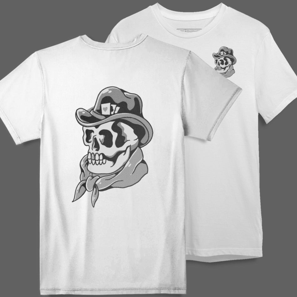 Cowboy Skull Graphic Printed T-shirt for Stylish Look