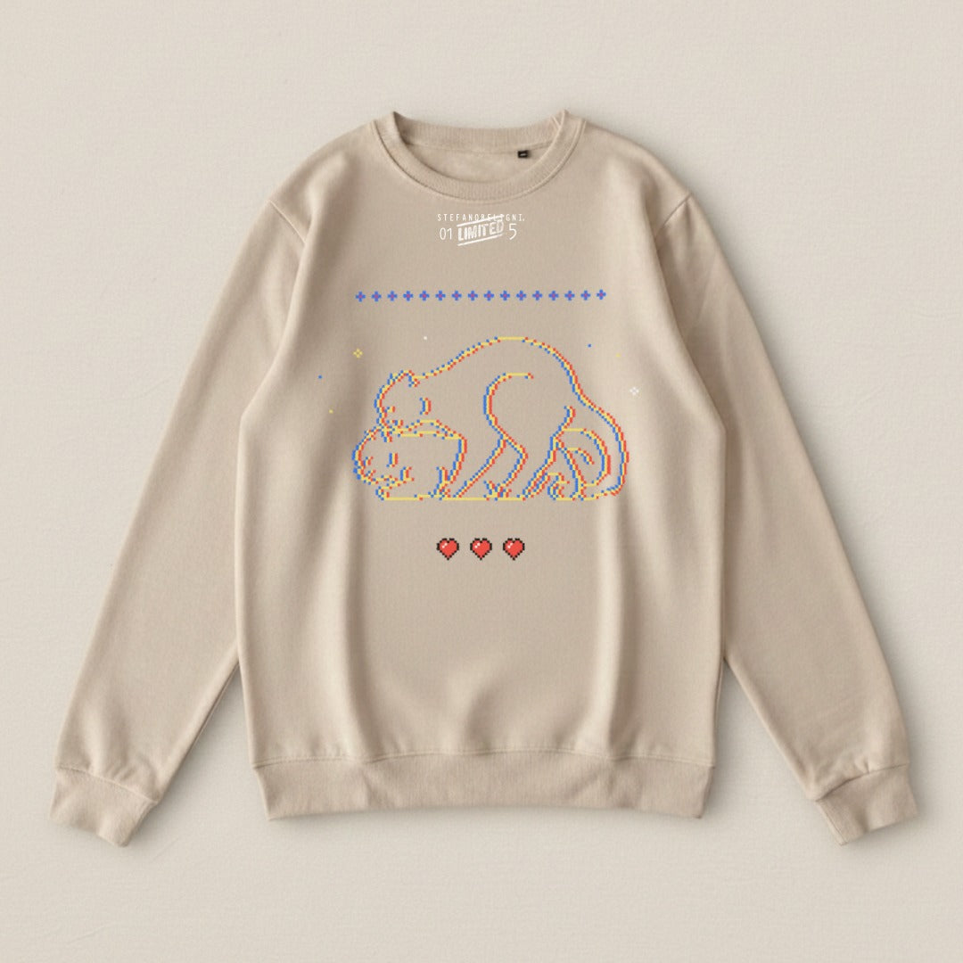 Limited Edition Pixel Art Cat Design Sweatshirt