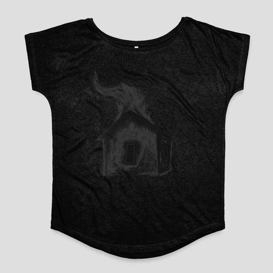 Haunted House Graphic T-Shirt with Spooky Design