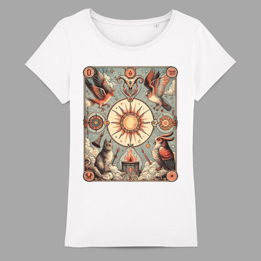 Mystical Sun and Animal Design T-shirt