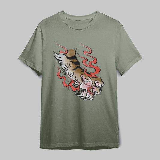 Fierce Tiger Embroidered Design Graphic T-Shirt